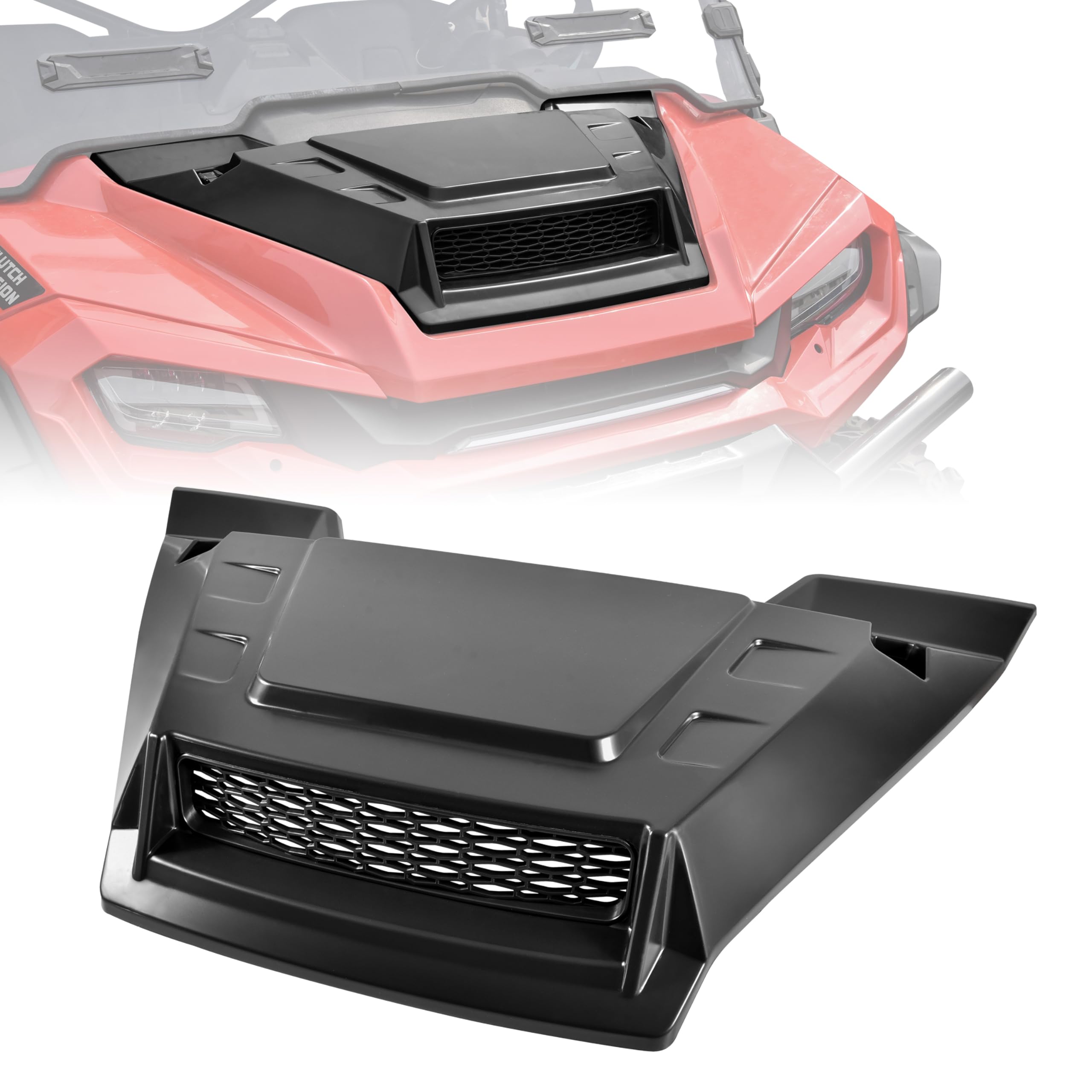 POKIAUTO Hood Scoop for Honda Pioneer 1000 3P 5P 6P 2016+, Front Hood Cover Air Intake Kit with Mesh Grille for Honda Pioneer 1000-3 1000-5 1000-6 2016-2025 Accessories