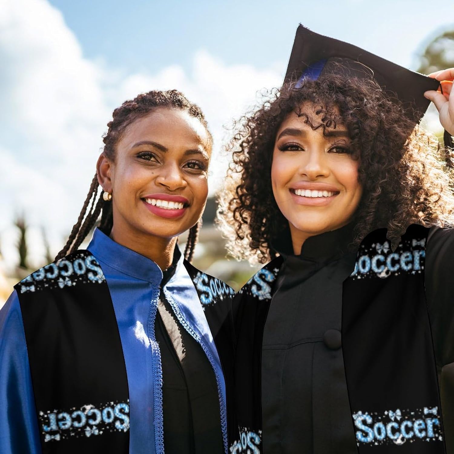 Soccer Unisex Novelty Scarves 72" * 6" Graduation Stole Personalized Honor Sash for Adult College Grads