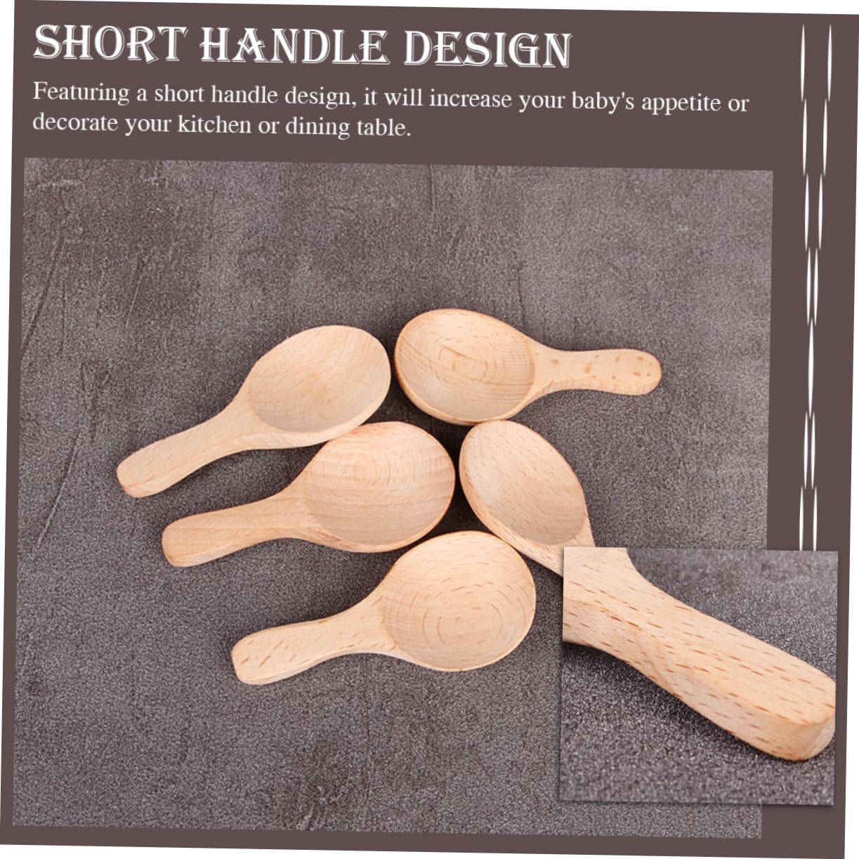 Wooden Spoons for Cooking,2pcs Milk Powder Spoon Hotel Serving Spoons Spoons Rustic Measuring Spoons Home Spoon Mini Bath Salt Spoon