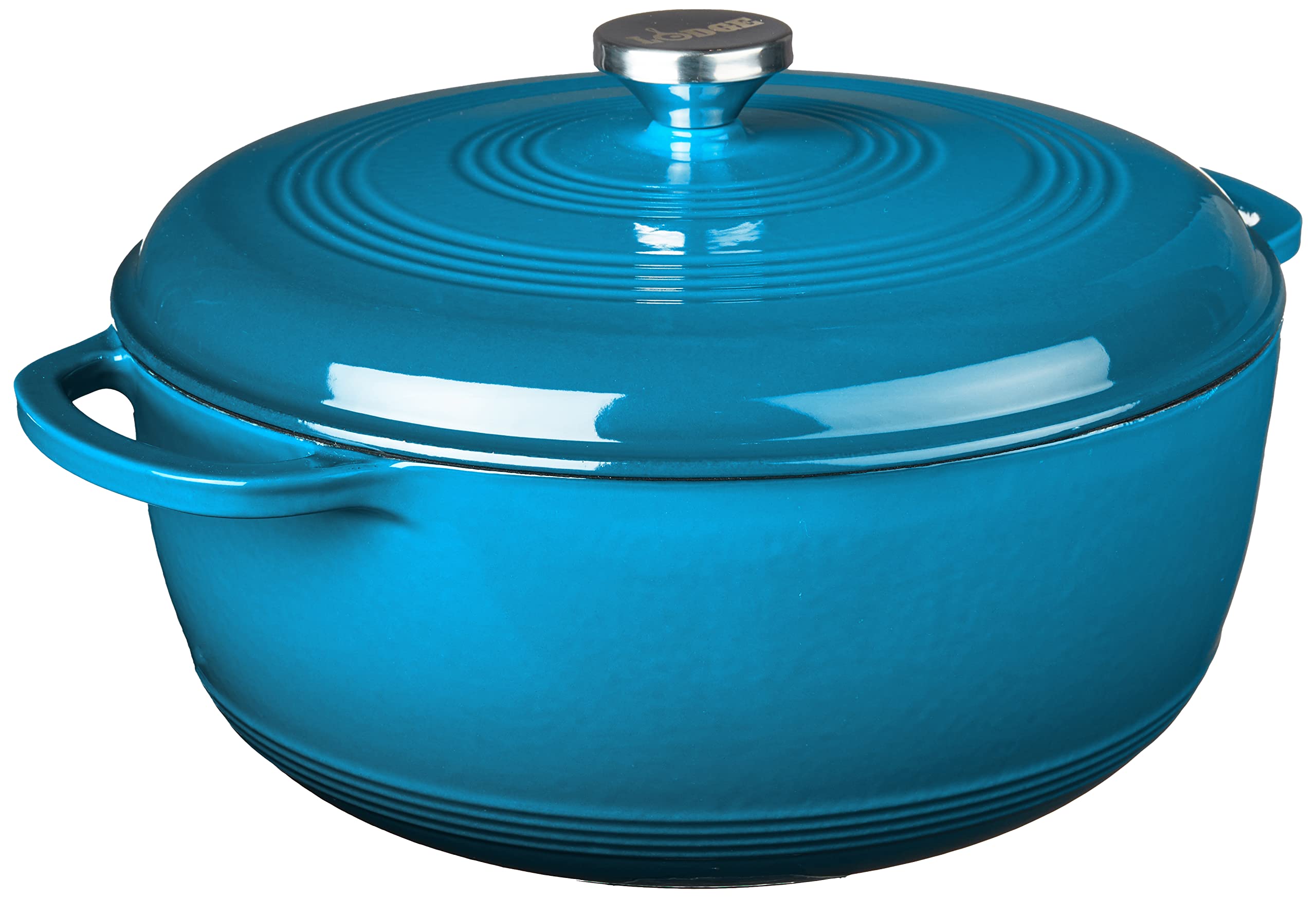 Cocotte ronde de 7,5 l bleu bleuet foncé dégradé en fonte émaillée pour grande tablée