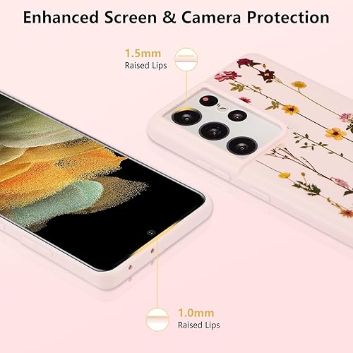 Vista 350 de ZTOFERA Funda protectora delgada para Samsung Galaxy S21 FE 5G, bonito diseño de flores para niñas y mujeres, funda protectora delgada para Galaxy