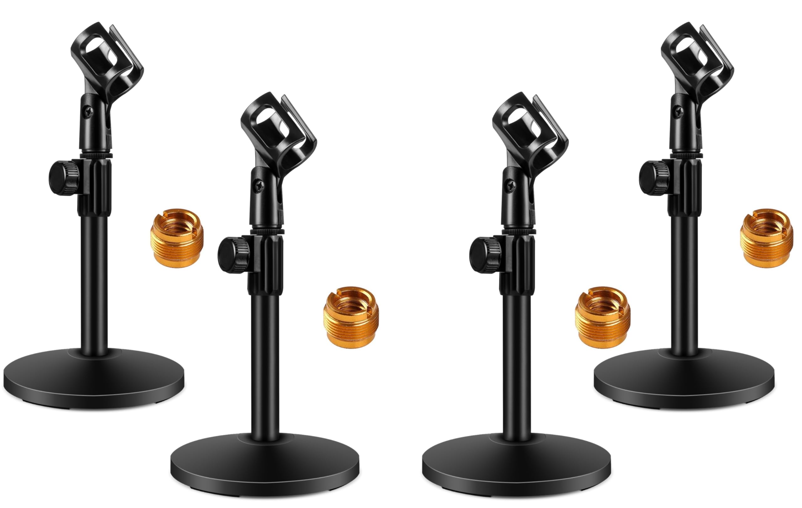InnoGear Supporto per microfono da tavolo, regolabile, con clip per microfono e vite da 5/8" maschio a 3/8" femmina, per Blue Yeti Snowball Spark e altri microfoni, confezione da 4