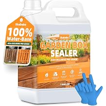 Garden Box Sealer 128OZ, Non-Toxic & Plant-Safe Waterproofing Wood Sealer for Raised Garden Beds, Planters & Pet Shelters, Long-Lasting Protection