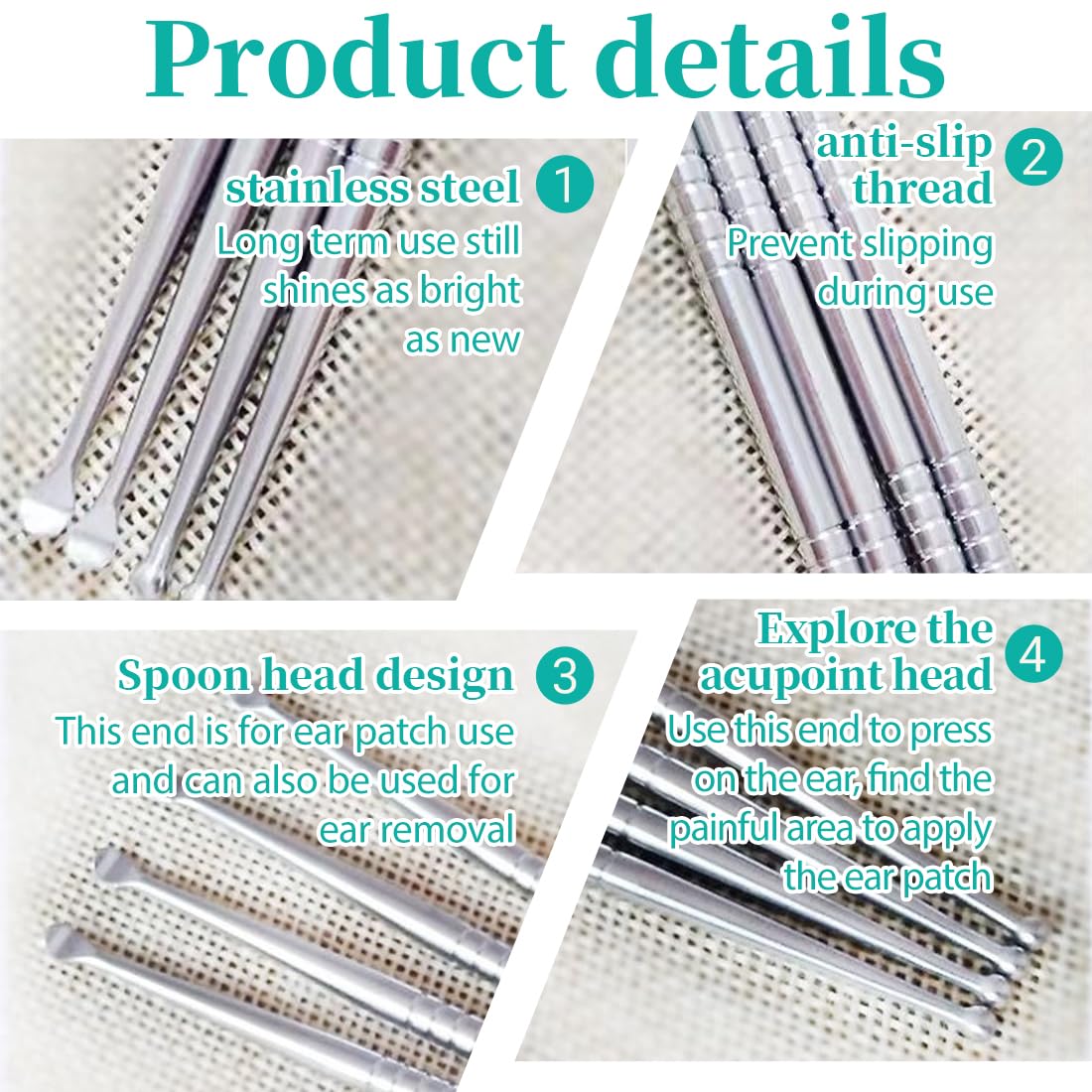 100 Pcs Akupunkturpflaster Akupressur Pflaster Akupunktur Nadeln Akupunkturnadeln Dauernadeln Akupunktur Pflaster Mit Massagestift Einweg-Ohrenpflaster Zur Linderung Von Beschwerden
