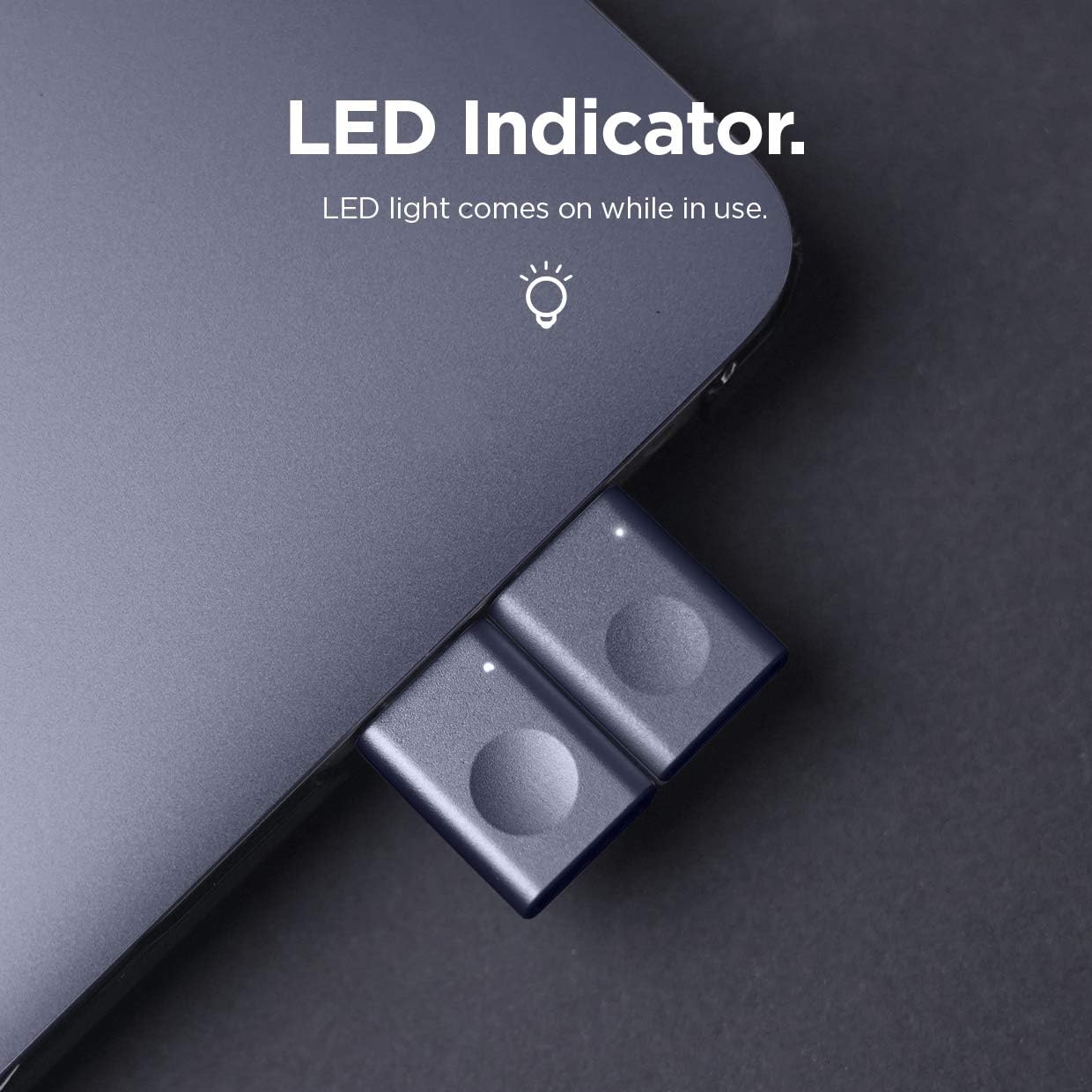 elago USB C to USB Adapter 3.0 with Indicator LED for MacBook and More Type-C Devices - Ability to Use Two Adapters at a Time for All MacBook, The Smallest USB C Adapter (Dark Grey)
