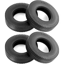 1/14 RC Front Or Rear Tractor Truck Tires RC Rubber Traile Wheels Tyres For Tamiya 114 Scale Tractor Trailer Truck Car Upgrades Or Other 1/14 Truck Models 4PCS Rear Tires