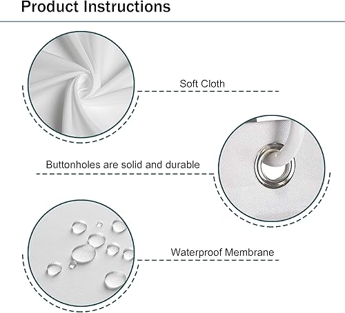 Miniatura 5 de Cortina de ducha para niños y niñas, 60 pulgadas de ancho x 72 pulgadas de largo, estilo bohemio, arcoíris, lavanda, lunares, retro, caricatura,