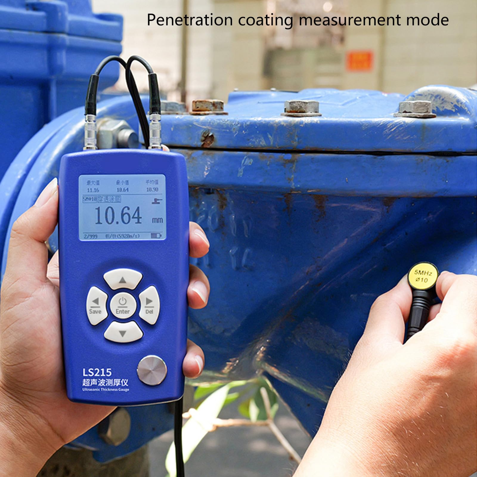 RGYBAO Ultrasonics Thickness Gauges Meter with Probe Ranges 1-320mm Compact Design Battery Operated for Precise Measurements