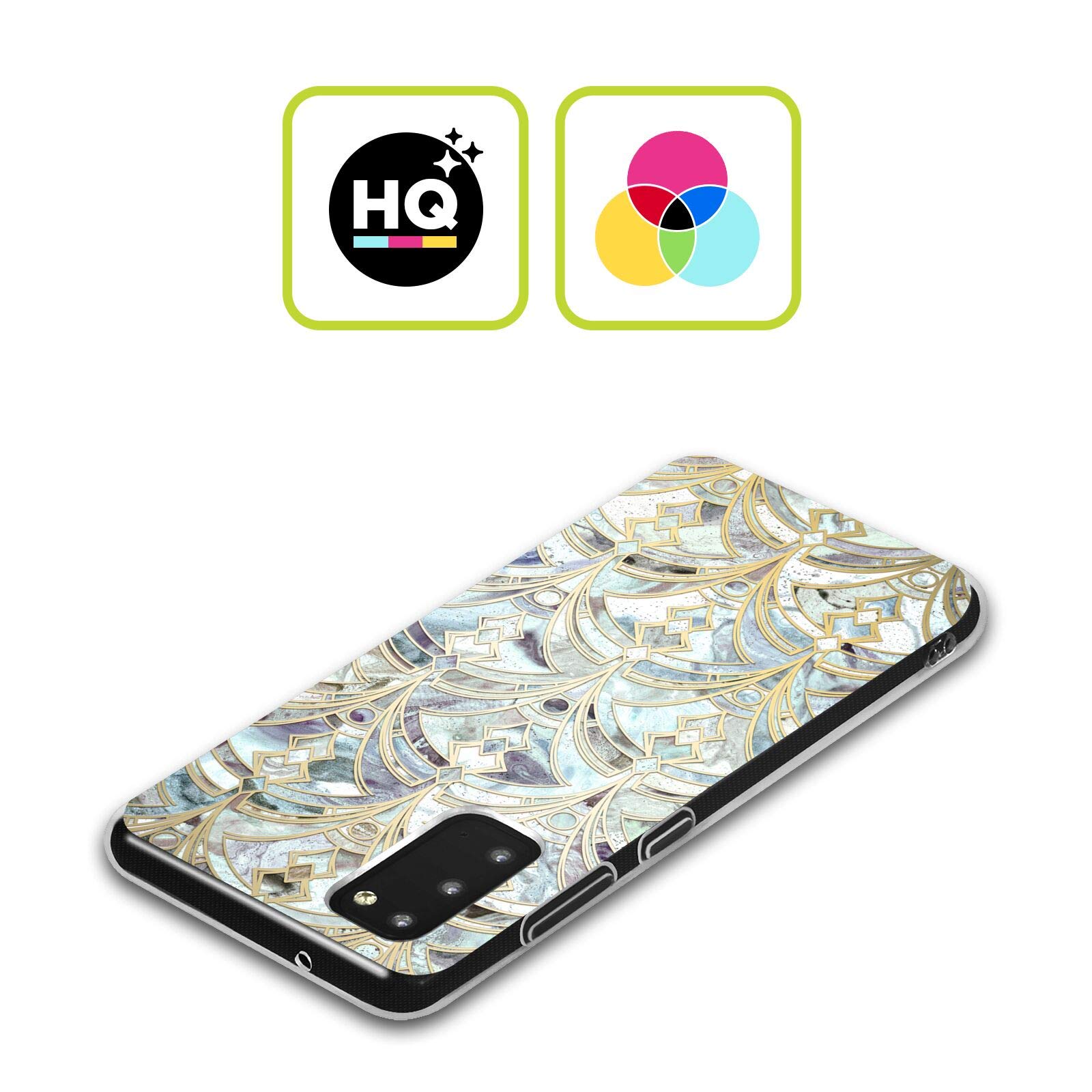 Head Case Designs Officially Licensed Micklyn Le Feuvre Pale Bright Mint and Sage Art Deco Marbling Marble Patterns Gel Case [Military Grade Protection] Compatible with Samsung Galaxy A54 5G