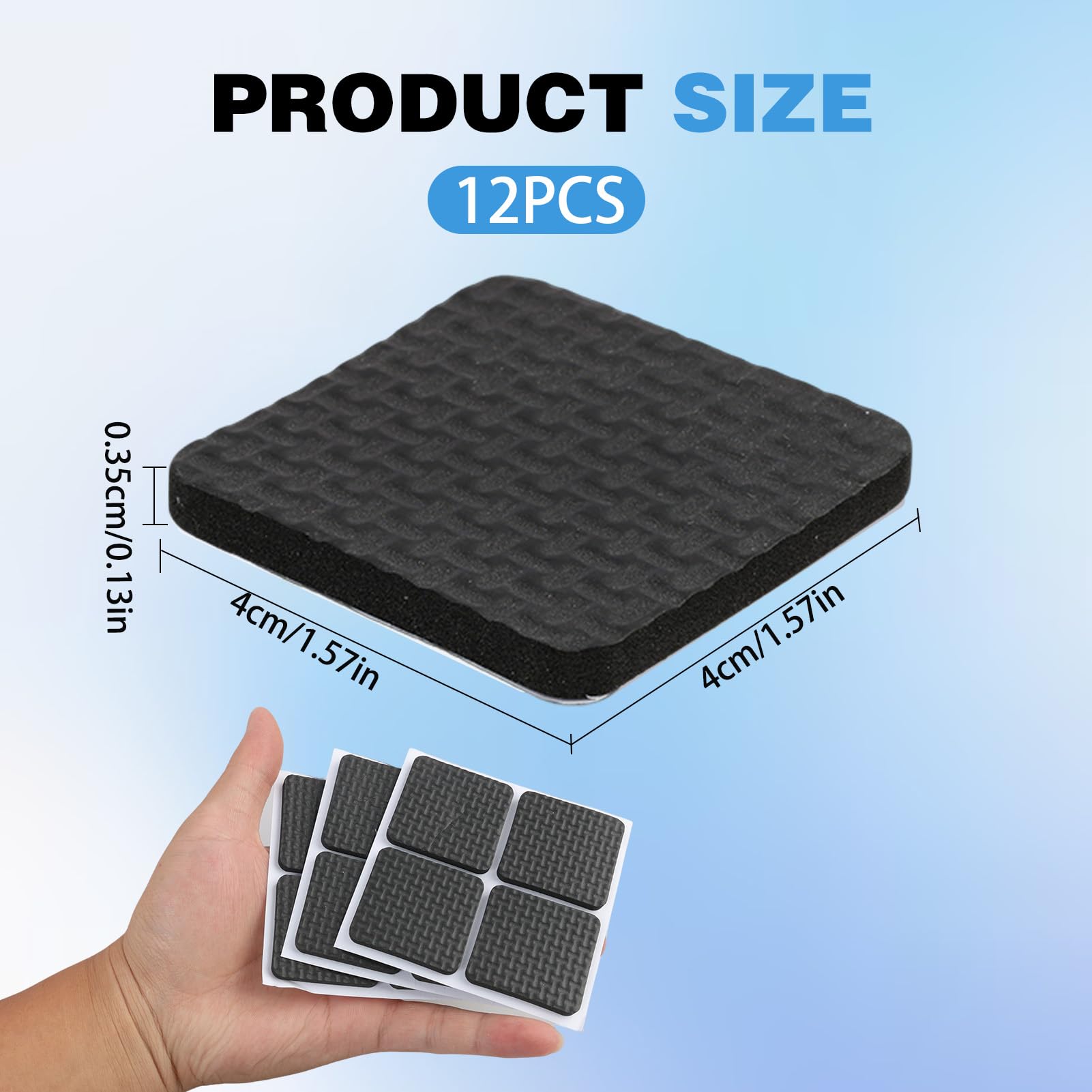 Non Slip Furniture Pads 12pcs 101mm Furniture Grippers,Feet for Furniture Legs - Image 2