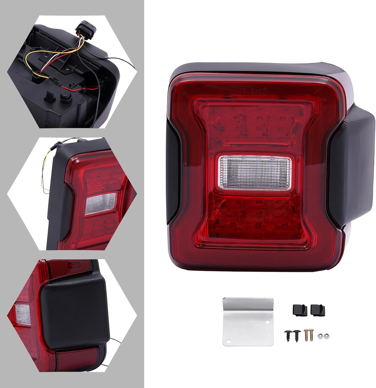 LED Tail Light Assembly Compatible with 2018-2022Jeep Wrangler,Rear LED Tail Light Replacement Right Passenger Side (Right Taillight)