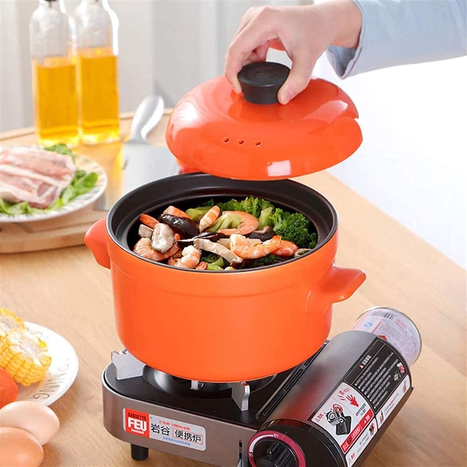 Amazon.co.jp: ZHEYANG ビビンバキャセロール料理スープ鍋蓋と