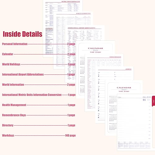 Miniatura 3 de Agenda de cuero 2024, agenda de citas 2024, planificador de 12 meses para escuela, trabajo, hogar, agenda diaria 2024, calendario pequeño (naranja)