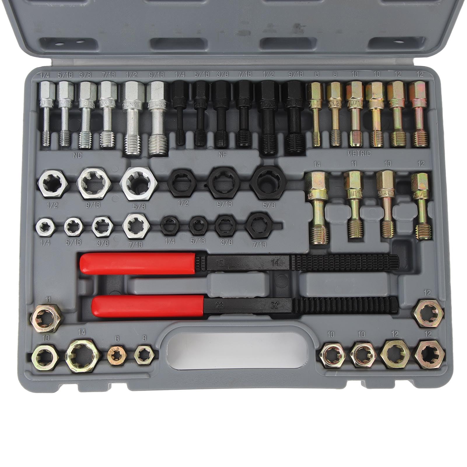 49PCS Set di Strumenti Per La Riparazione della Filettatura Restauratore di Perni Metrici, Kit di Cacciafiletti Per Meccanici Automobilistici, Restauratore di Precisione in Acciaio