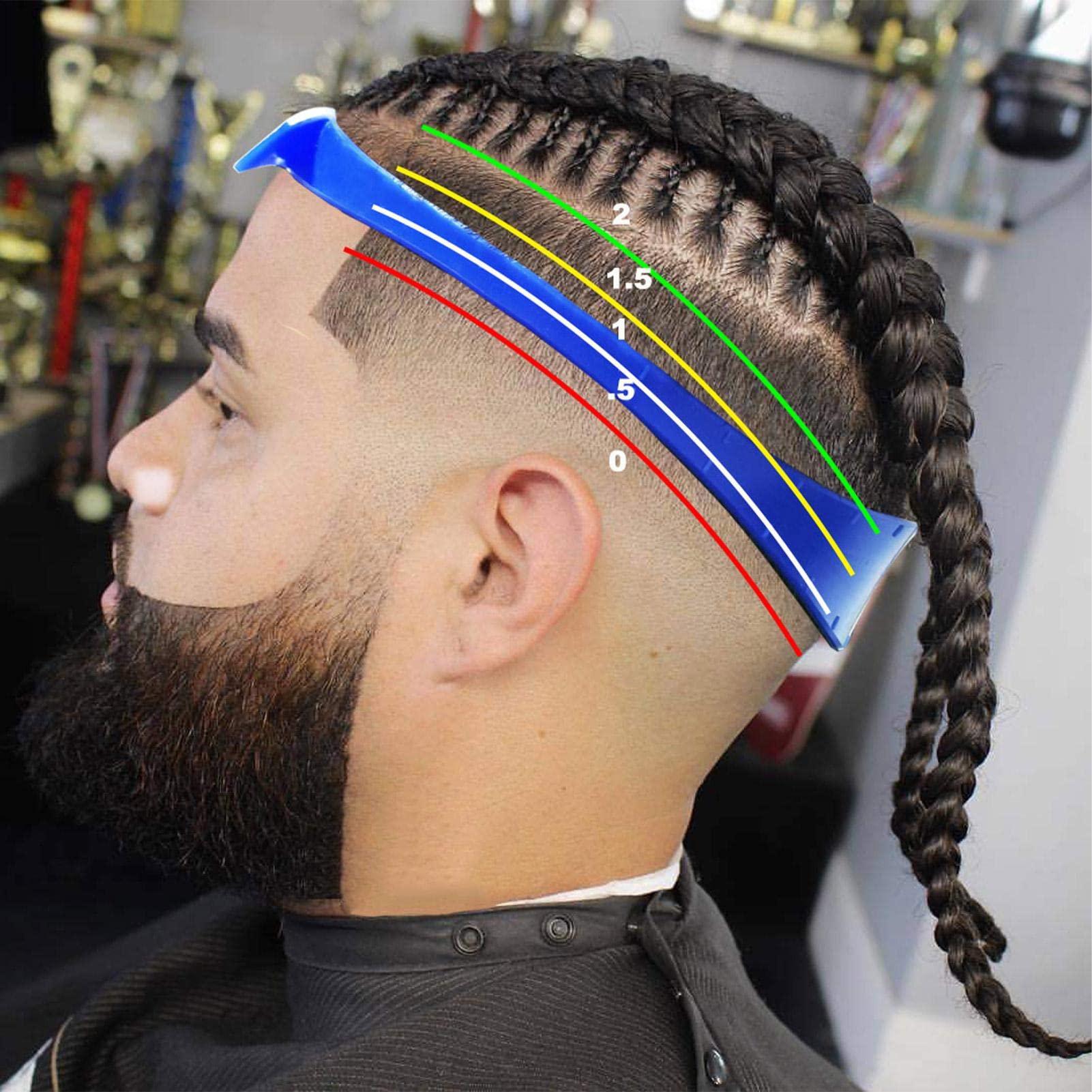 Modello per la rasatura della Scollatura - Taglio di Capelli Fai da Te - Fascia per Taglio di Capelli in Silicone Curvo per la casa Fai-da-Te con rasatura di precisione, Guida conica