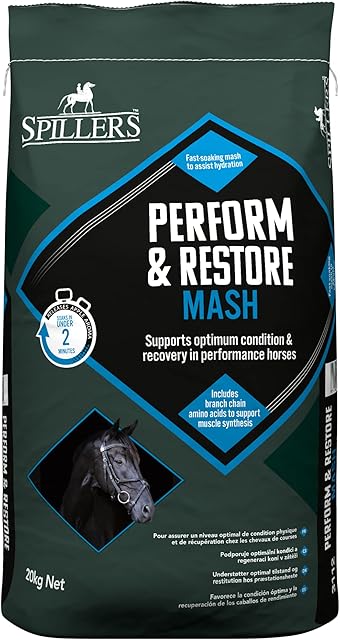SPILLERS Perform & Restore Horse Mash 20KG - Performance Recovery Mash Horse Feed with Amino Acids, Vitamins C & E - Horse Feed to Support Muscle, Digestive and Immune Health