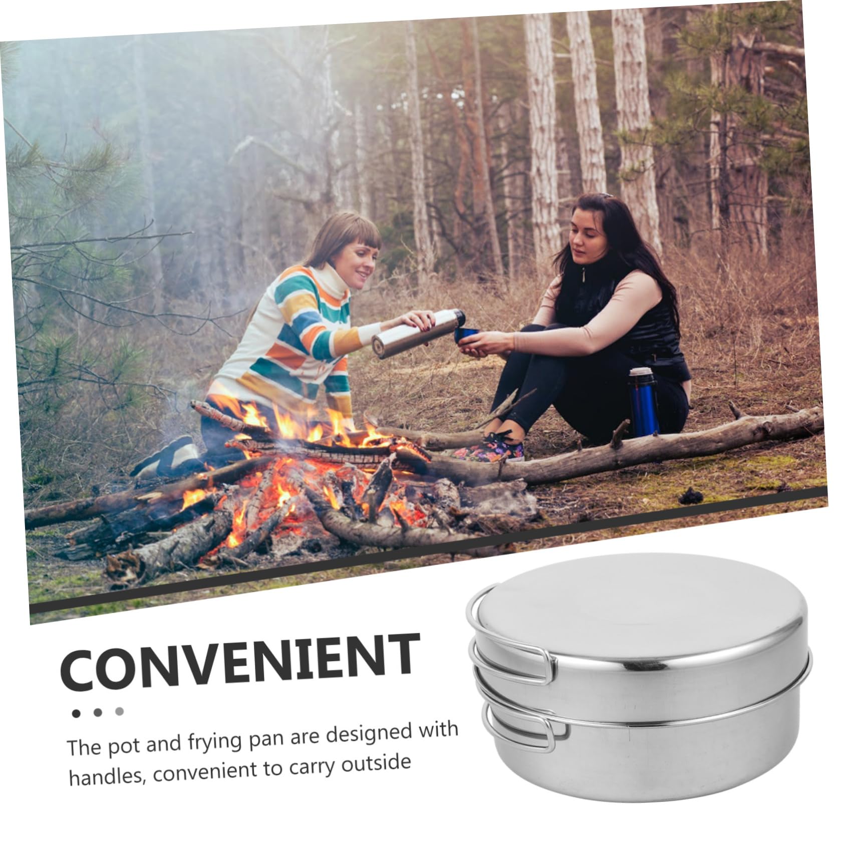 Toyvian Ustensiles De Cuisine en Acier Inoxydable Ustensiles De Cuisine pour Camping Équipement De Camping Léger Casseroles Kit Pliable Poêles De Survie Randonnée