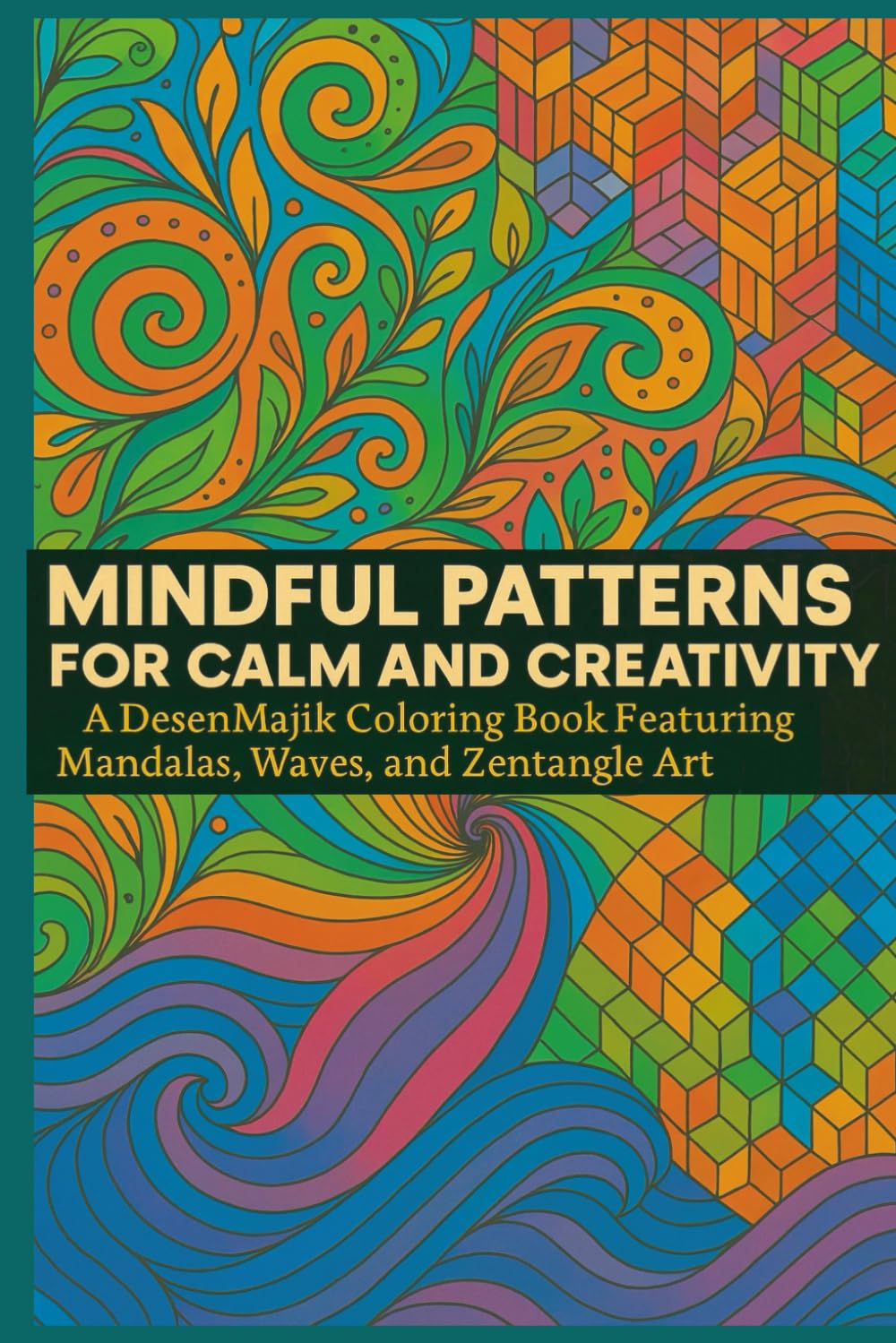 Mindful Patterns for Calm and Creativity: A DesenMajik Coloring Book for adults Featuring Spirals, Waves, Mandalas and Zentangle Doodles