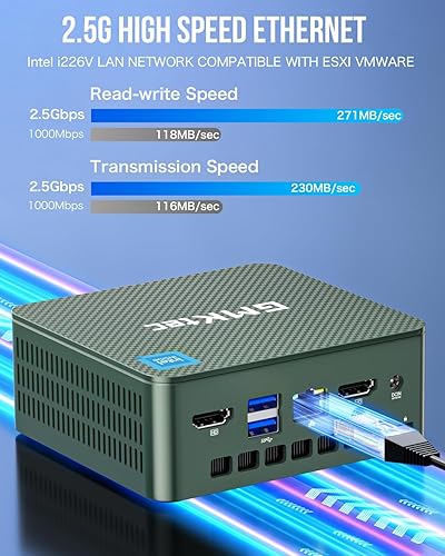Miniatura 7 de GMKtec Mini PC N100, G3 Intel Alder Lake N100 Windows 11 Pro (3.4 GHz), 8 GB DDR4 RAM 256 GB PCIe M.2 SSD, computadora de escritorio 4K Dual HDMI