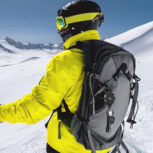 Miniatura 7 de Paquete de 2 llaveros retráctiles resistentes con mosquetón, carrete táctico de identificación con cable retráctil de acero de 32 pulgadas, 8.0 onzas