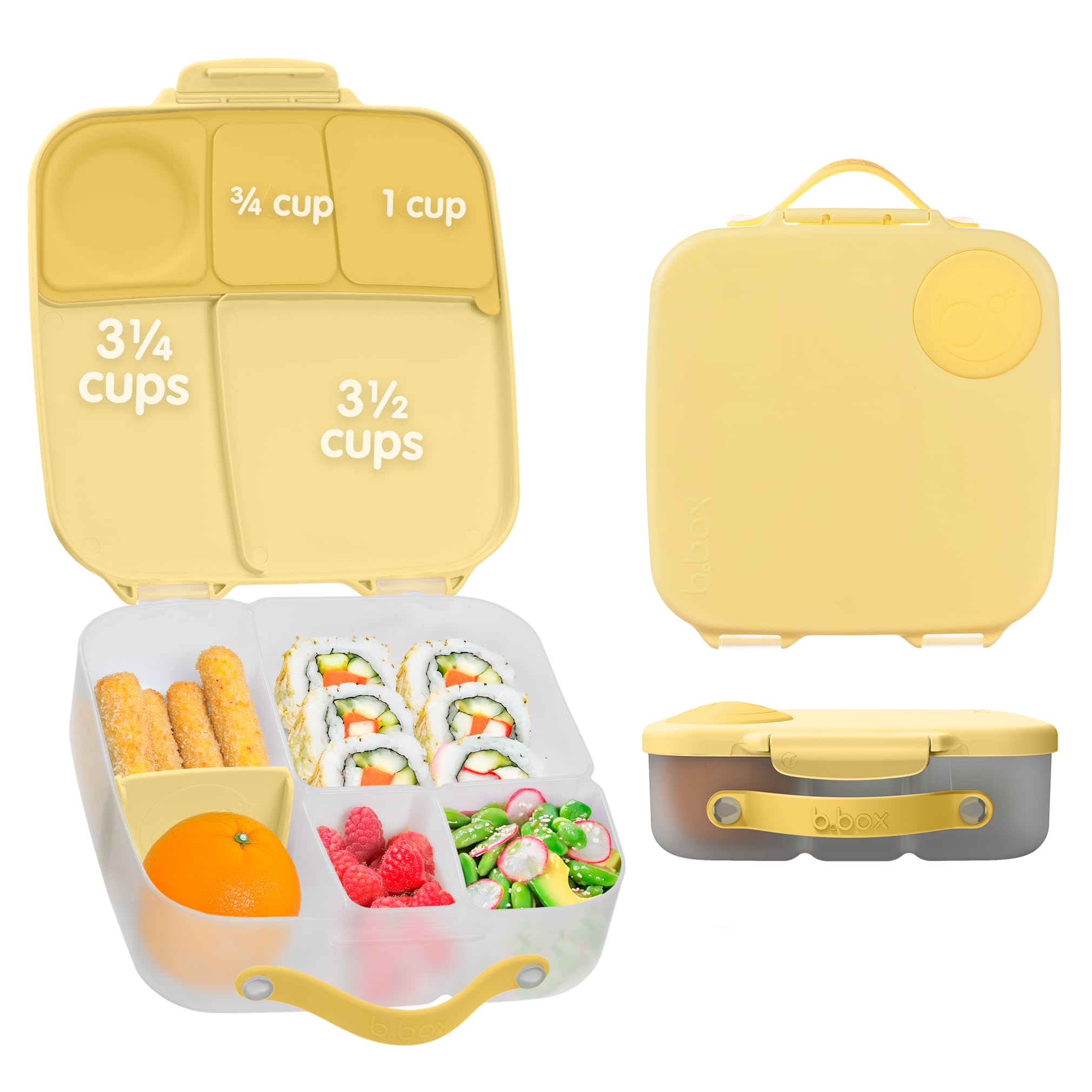 b.box Lunchbox | Large Bento Box with 4 Compartments (2 Leakproof), Removable Divider, Gel Cold Pack | Ideal for School | from 3+ | 2L Capacity — image 1