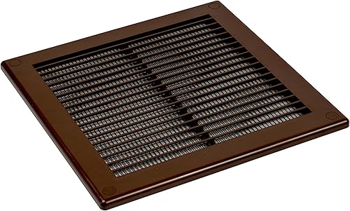 Miniatura 6 de Rejilla de ventilación cuadrada marrón de 6 x 6 pulgadas con malla protectora. Registrocubierta de ventilación de plástico ligero. Ventilación para