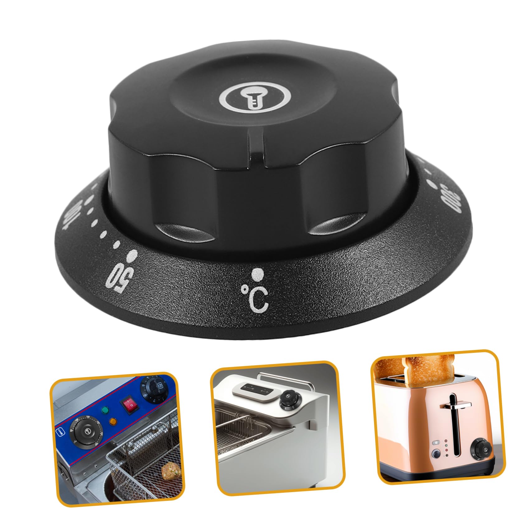 IMIKEYA 4 Pièces Couvercle Du Bouton Du Thermostat À Température Contrôlée Thermique Bouton Du Four Congélateur De Contrôle De Gamme Thermomètres Thermomètre De Four Black Plastique