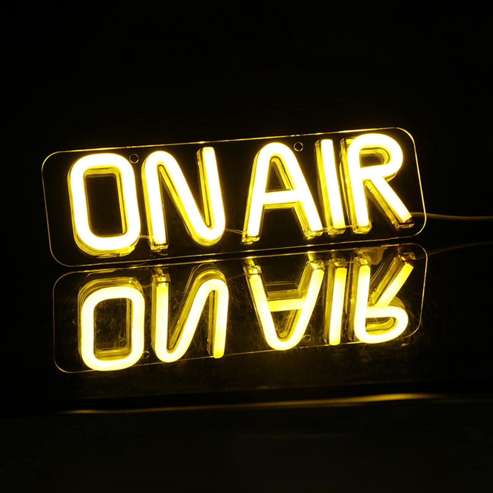 BPA On Air Light Sign, USB 3D Art Neon Light 9.8"x3.4", Studio Room Cute Neon Signs for Bar Pub Store Club Garage Home Party Wall Art Decoration (Yellow)