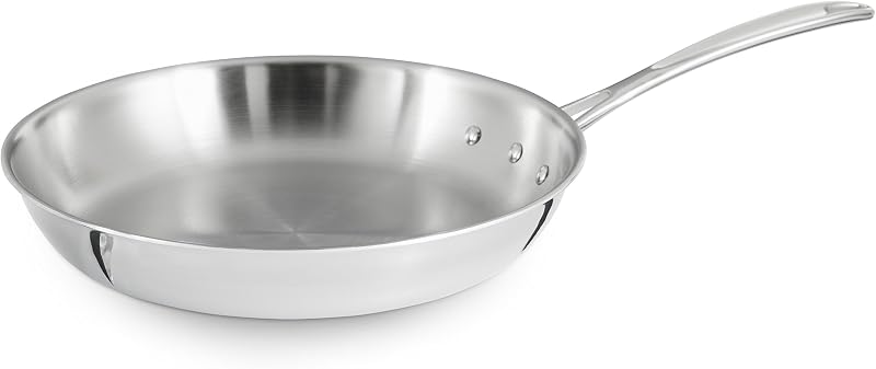 Sartén para tortillas de acero inoxidable de tres capas de 10 pulgadas