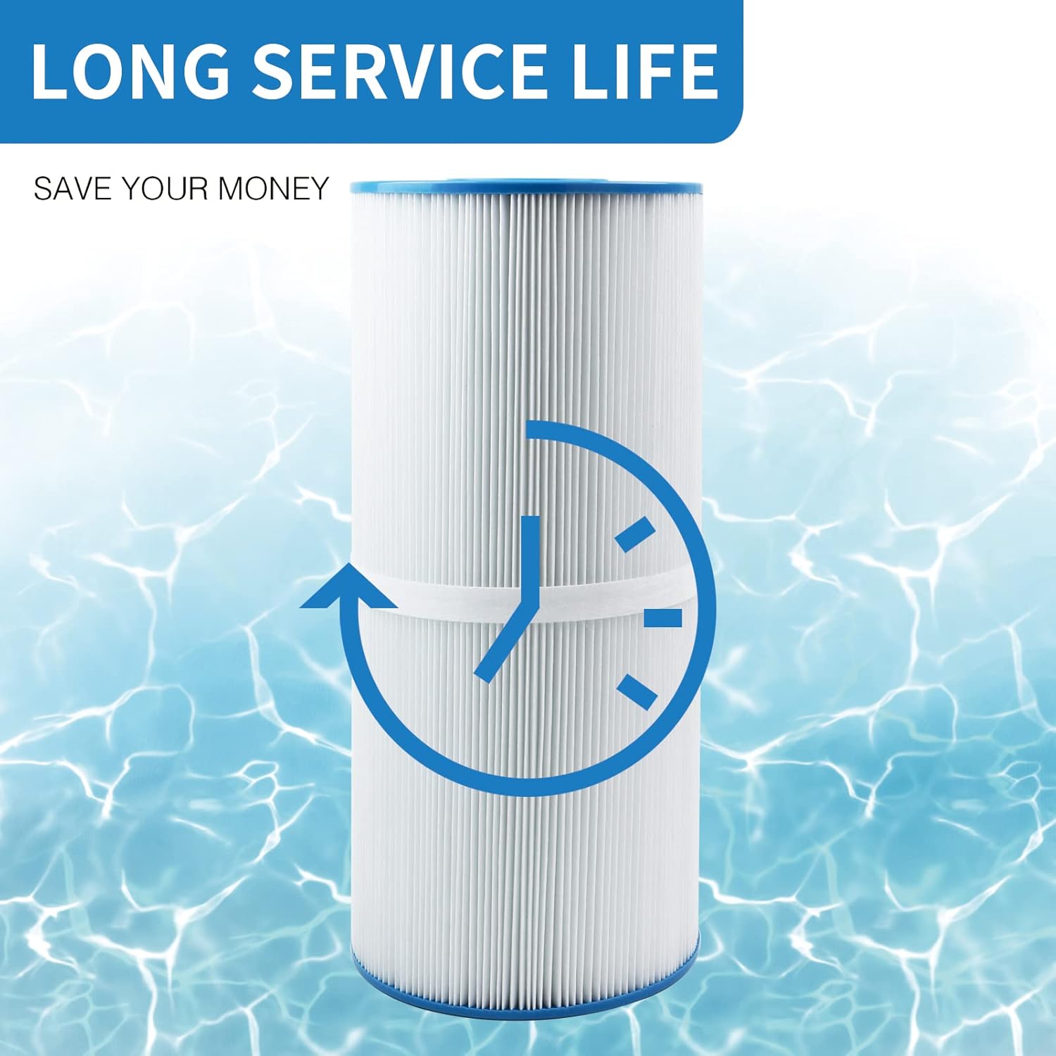 PWK35B Replaces Hot Springs Limelight Series Spa Filters, Compatible with Watkins 1642301-1, 78161, 78286, Filbur FC-3921, Pleated Fabric Filter Media 2 Pack - Image 6