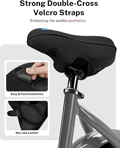 Miniatura 2 de Meencool Funda de asiento de bicicleta cojín de asiento de bicicleta para hombres y mujeres funda de asiento de bicicleta acolchada de gel para