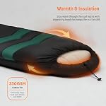 Sac de couchage avec Pad intégré (AirPack Sommeil) - Plaque de couchage gonflable tout-en-un et couverture Zip-Up pour le camping avec pompe à pied intégrée (noir/vert) 210x80cm
