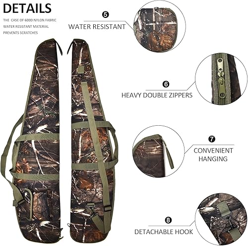 Miniatura 53 de AUMTISC Funda suave para pistola de rifle de 41/45/49 pulgadas, bolsa de transporte para rifles de alcance con bandolera ajustable Caqui