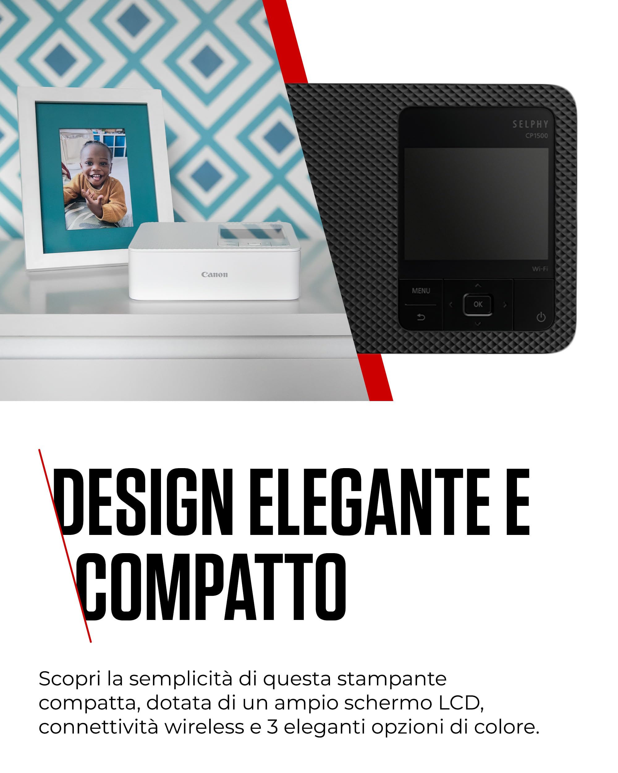 Canon SELPHY CP1500 Stampante Fotografica Compatta Wireless USB-C SD Nero