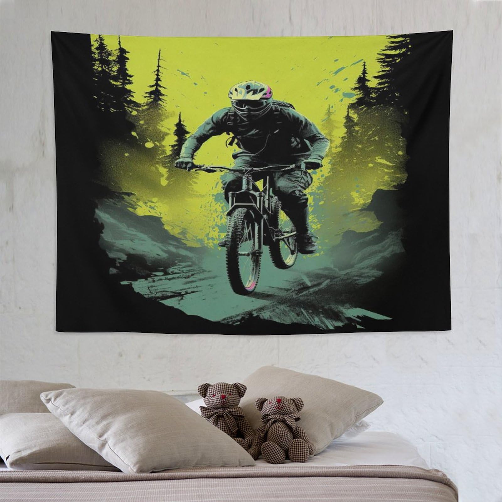 Mountain Bike Tapestry Poster Ornament Wall Hanging Tapestry Wall Decoration for Living Room, Bedroom Tapestry 150×200cm