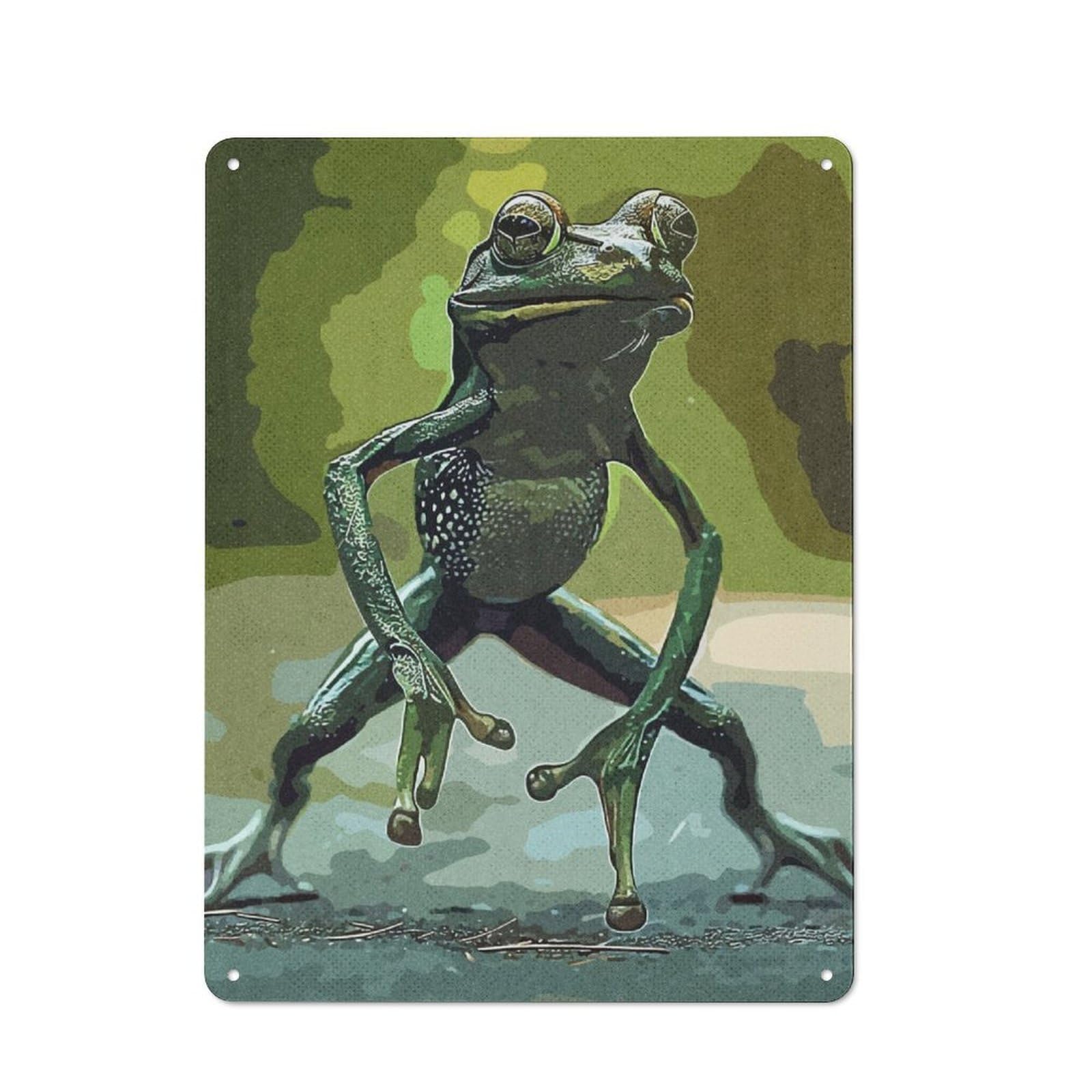 Junmoney Frog Vintage Retro Printed Metal Sign 40X30cm For Living Room Wall, Wall Decor For People Reorganising Living Room