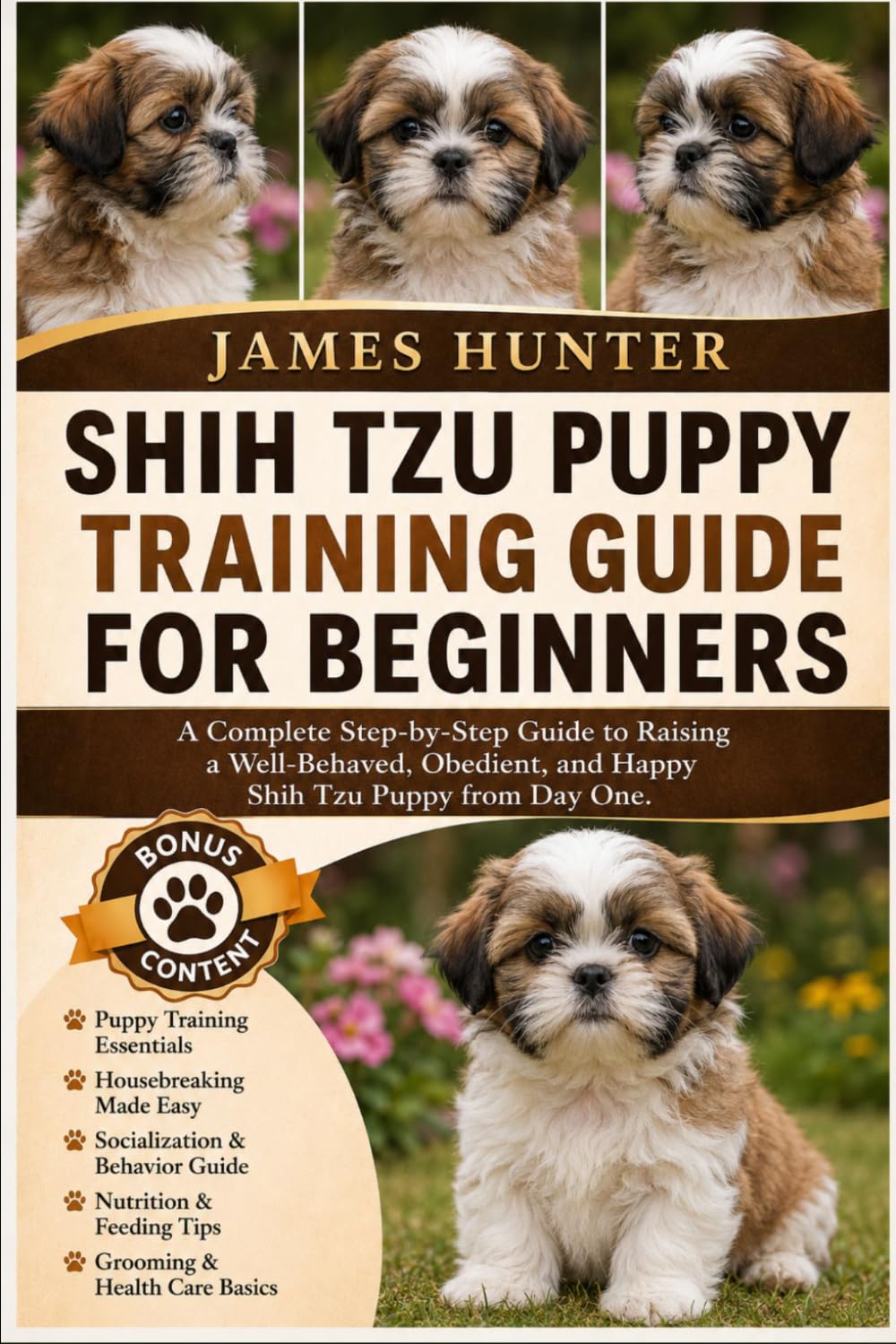 SHIH TZU PUPPY TRAINING GUIDE FOR BEGINNERS: A Complete Step-by-Step Guide to Raising a Well-Behaved, Obedient, and Happy Shih Tzu Puppy from Day One.