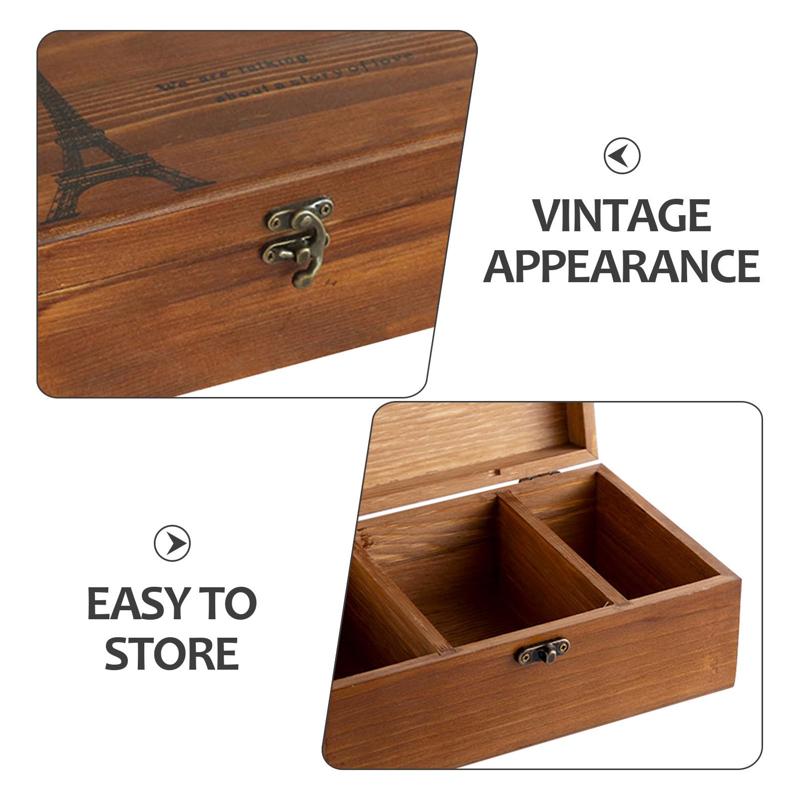 SHINEOFI 2 Piezas Caja de Costura de Madera Vintage para Almacenamiento de Hilos y Agujas con Tapa Diseño Portátil y Resistente para Manualidades y Costura Casa