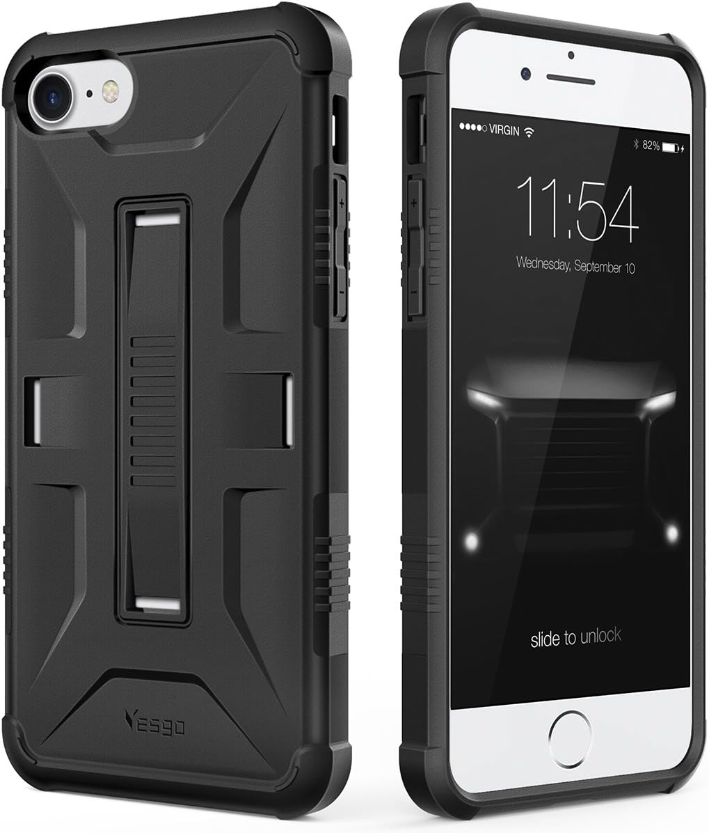 iPhone 7 Case iPhone 8 Case, Yesgo Military Heavy Duty Hybrid Rugged Protective Case for Apple iPhone 7/8 Non-slip Grip White