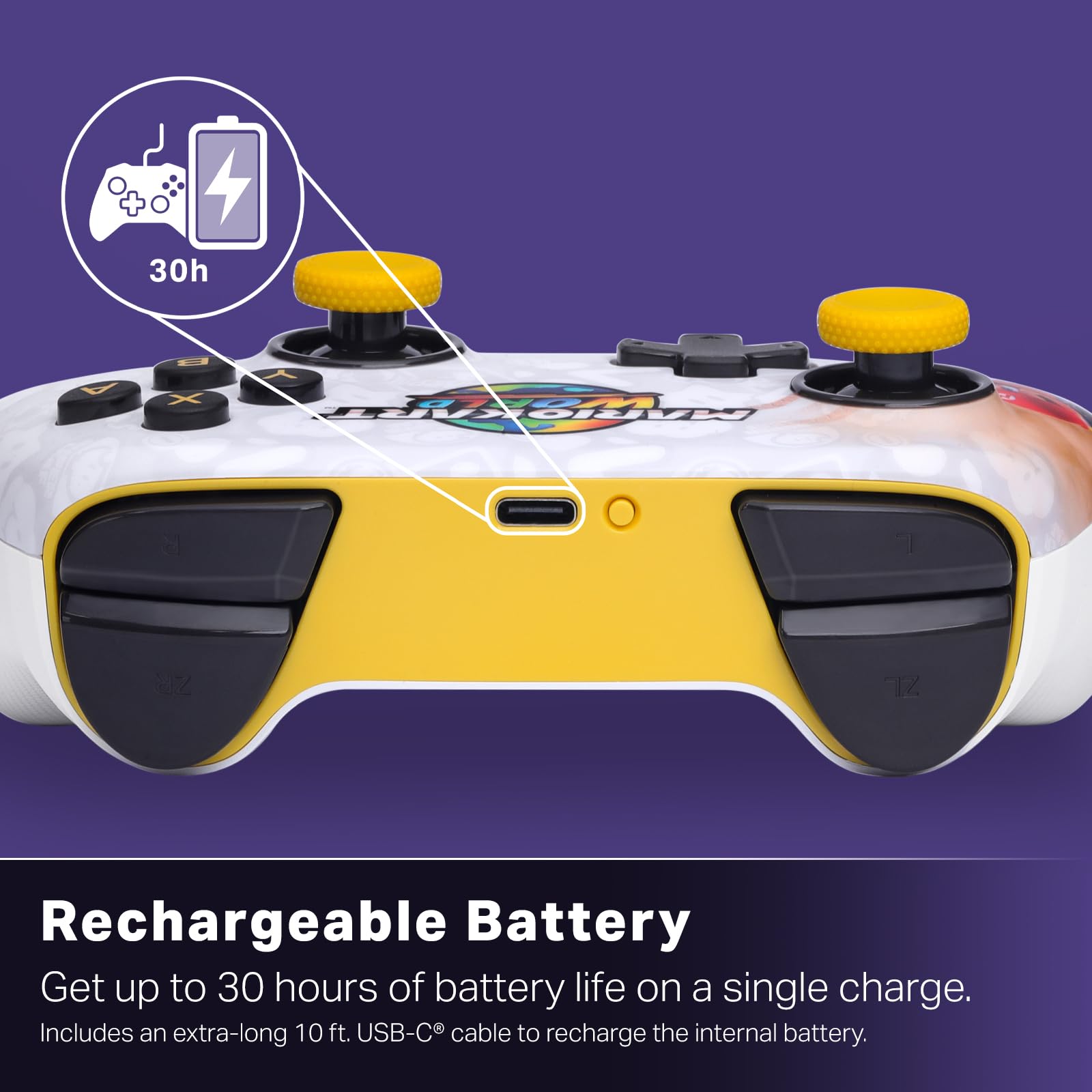 PowerA Controller senza fili Advantage per Nintendo Switch 2 - Mario Kart World Con licenza ufficiale, effetto Hall, pulsanti mappabili, controller pro, Pulsante C, comandi di movimento