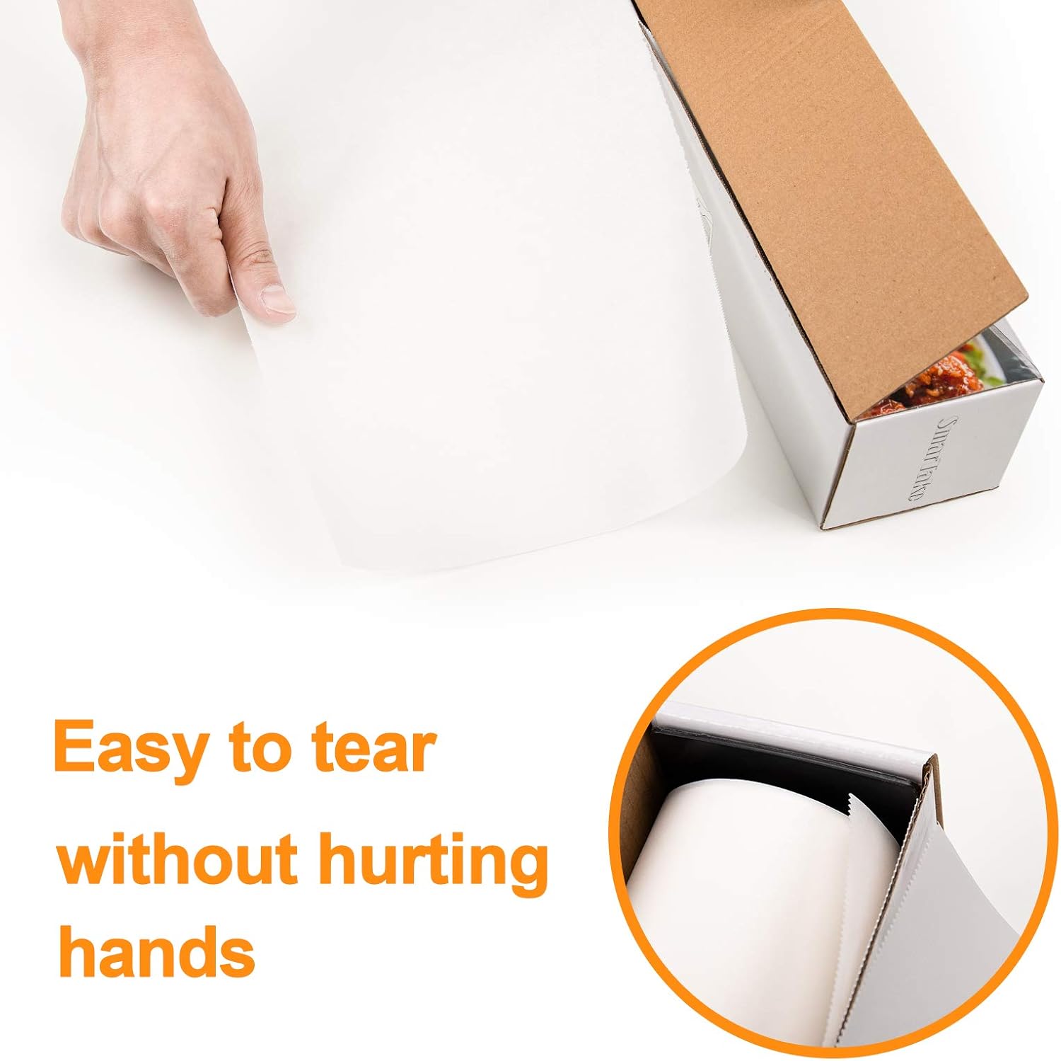 SMARTAKE Parchment Paper, 15 in x 164 ft (205 Sq. Ft) Non-Stick Baking Parchment Roll, Baking Pan Liner for Kitchen, Air Fryer, Steamer, Cooking Bread, Cookies and More, White: Home & Kitchen