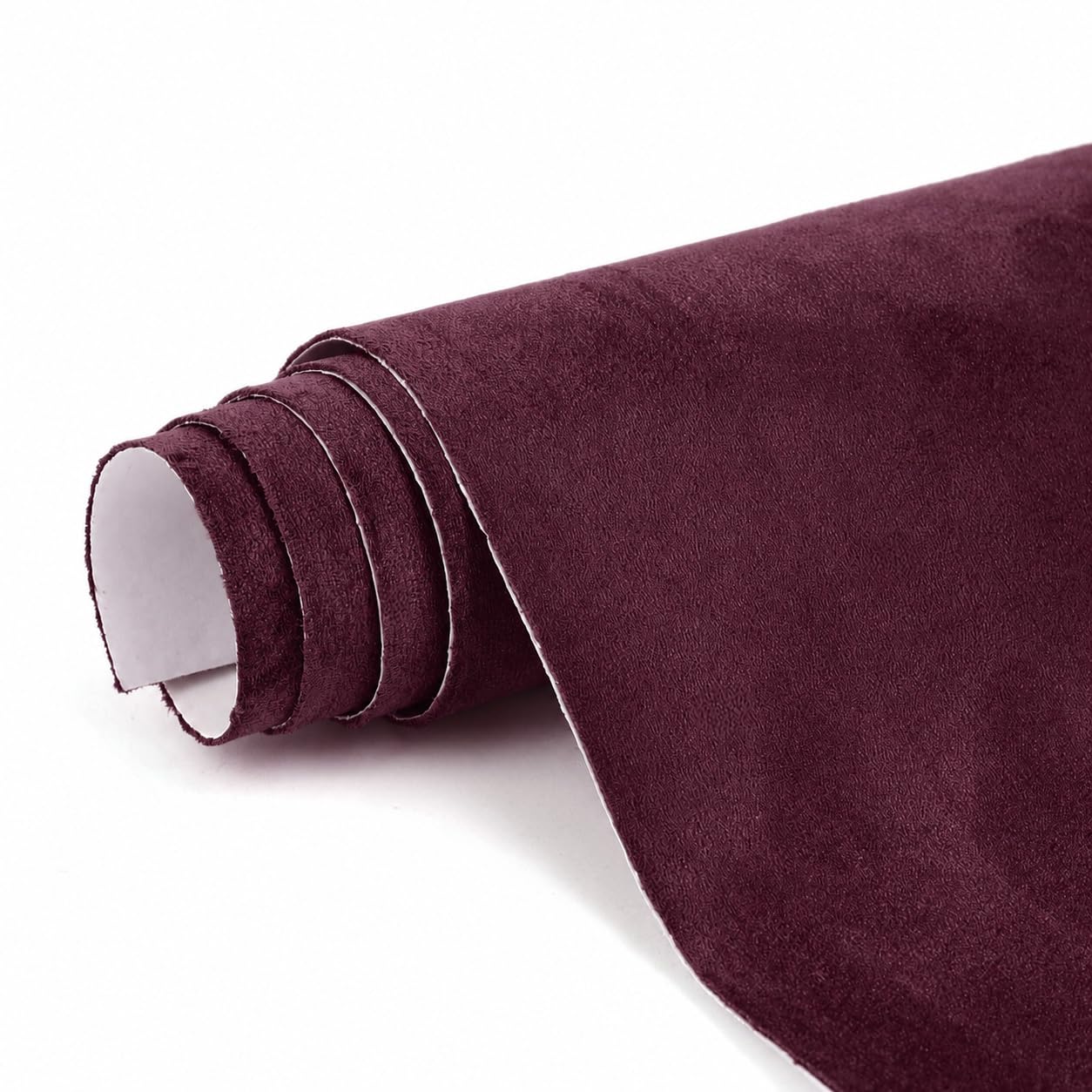 Premium Burgundy Suede Fabric Wrap - 12x48 inch Suede Wrap for Car Interior - Self-Adhesive Microfiber and Synthetic Leather, Stretchable Interior Film for Car and Home Decor