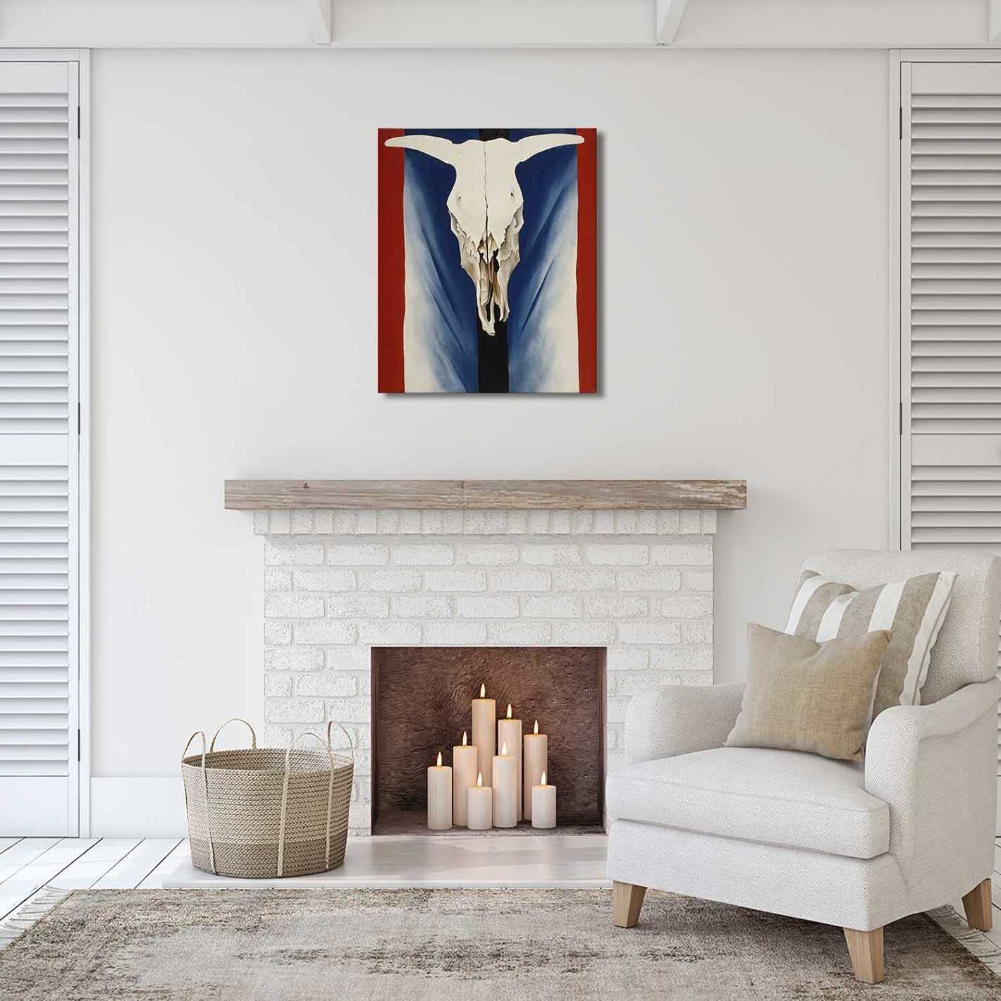 牛の頭蓋骨 壁掛け 置物 本物 ジョージア・オキーフ ジョージア