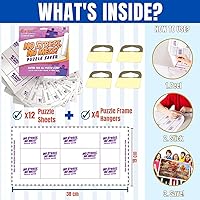 Vista 2 de Hojas adhesivas permanentes para guardar rompecabezas – Conserva rompecabezas de 2,000 piezas – Sin estrés, sin ensuciar – 12 hojas de pegamento