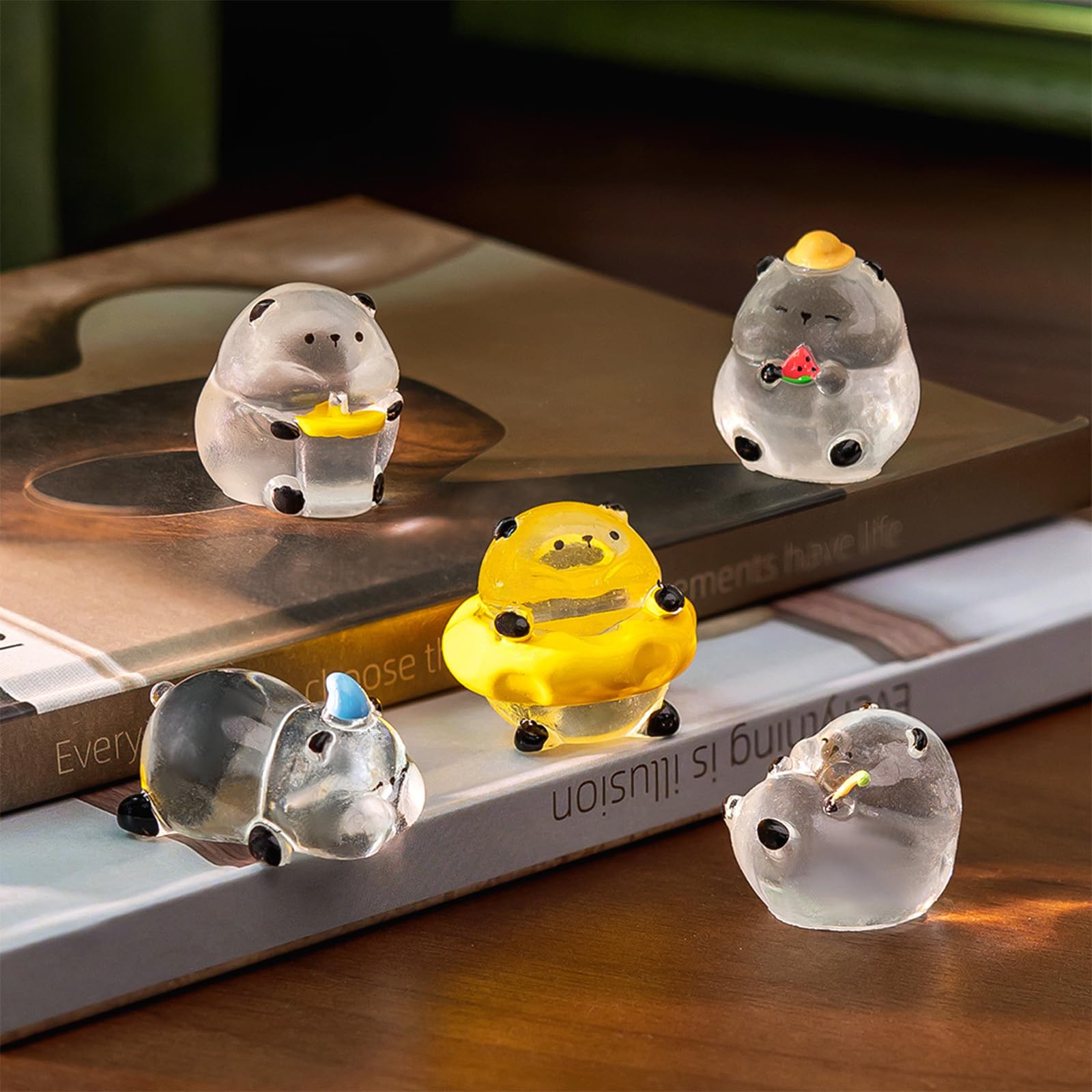 GSrenyu 126-teilige Mini-Harztiere – Leuchtende Figuren (Enten, Frösche, Pandas) Für Deko, Garten & Puppenhaus