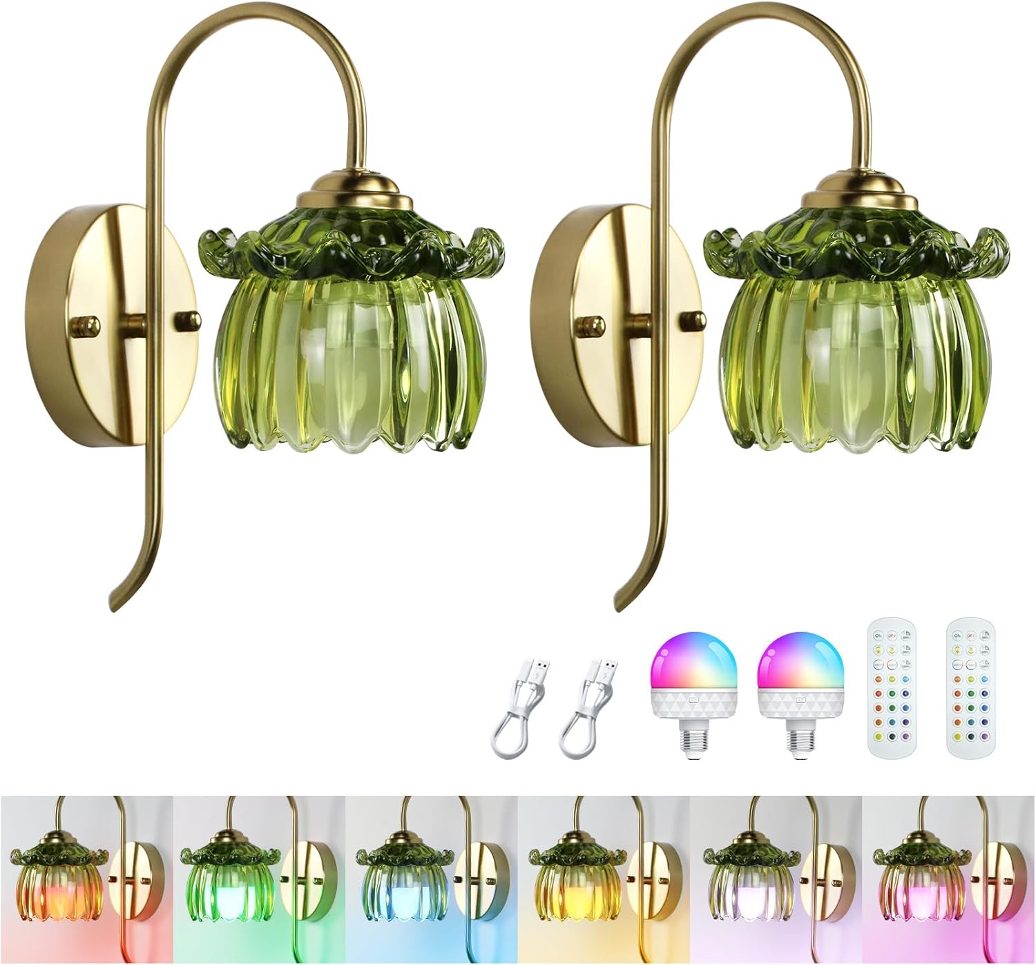 GEEZO Vintage Battery Operated Wall Sconce, with Rechargeable Battery Powered Wall Light with Remote Control for Bedside Bedroom