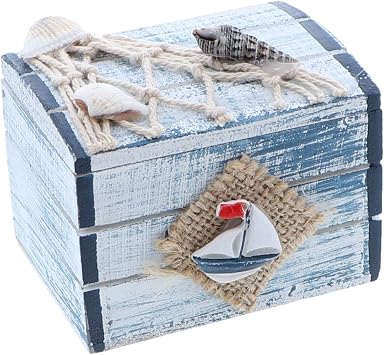 SandT Collection Small Sailboat 3 Inch Nautical Theme Treasure Chest Trinket Box