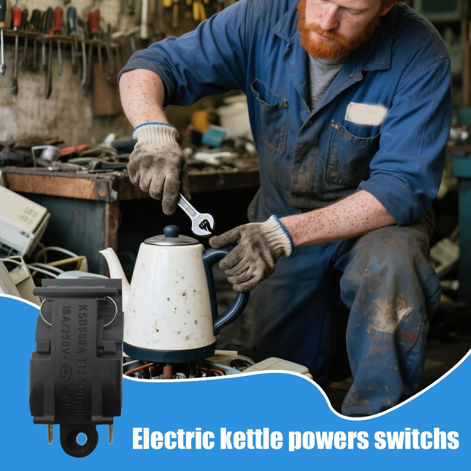 Przycisk czajnika elektrycznego parowego, część zamienna termostatu, akcesoria ochronne do monitorowania temperatury, zagotowania wody, kawy, herbaty, kuchni, naprawy urządzeń domowych