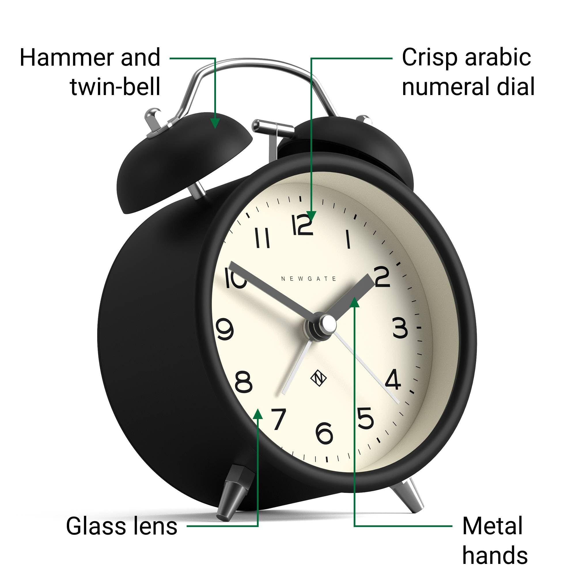 Amazon.com: NEWGATE® Charlie Bell Echo Alarm Clock | Modern take