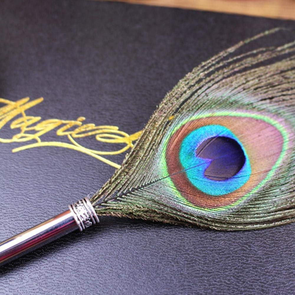 URBAN BOX Peacock Feather Pen Set Antique Calligraphy Writing Quill Ink Dip Pen with Ink Bottle 0.5 MM Fine Stainless Steel Nib- Perfect for Calligraphy Art, Lettering, and More 3